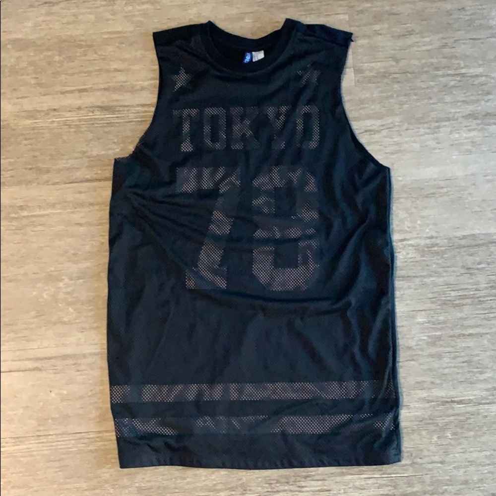 Extra Long Black Tank Top